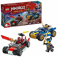Leo Ninjago Rogue vs. Drix Race Car Duel