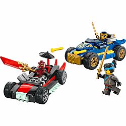 Leo Ninjago Rogue vs. Drix Race Car Duel
