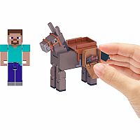 Minecraft Figures - Steve and Donkey