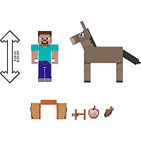 Minecraft Figures - Steve and Donkey