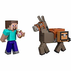 Minecraft Figures - Steve and Donkey