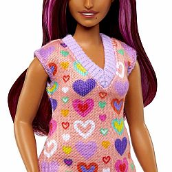 Barbie Fashionista Doll - Pink Streaks & Heart Dress