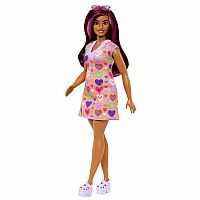 Barbie Fashionista Doll - Pink Streaks & Heart Dress