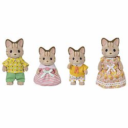 Calico Striped Cat Family