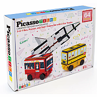 Picasso Tile 3 in 1 Bus, Rocket, Train