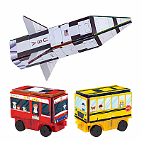 Picasso Tile 3 in 1 Bus, Rocket, Train