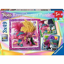 Trolls: Can't Stop the Pop! 3x 49 Piece Puzzles