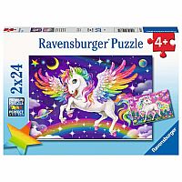 Unicorn And Pegasus - Two 24pc Puzzles