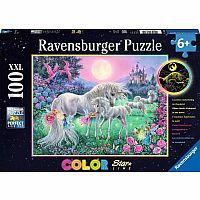 Unicorns in the Mooonlight - 100 Piece Glow Puzzle