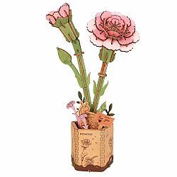 Wooden Puzzle Pink Carnation