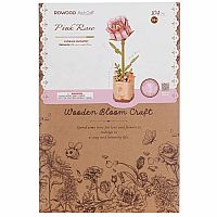 Wooden Puzzle Pink Rose