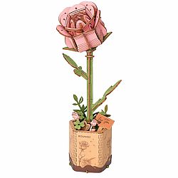 Wooden Puzzle Pink Rose