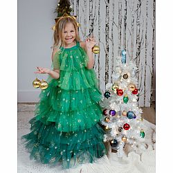 Christmas Tree Dress and Head piece (Size 5-6)